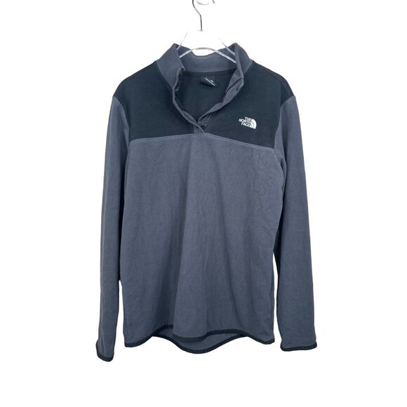 The North Face Womens Half-Zip Fleece Pullover Medium Gray & Black‎ - Picture 1 of 8